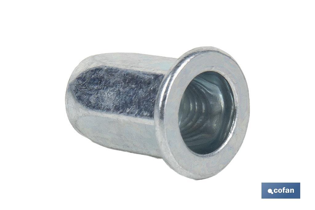 Tuercas Remachables Acero Cabeza Ancha "Hexagonal" - Cofan