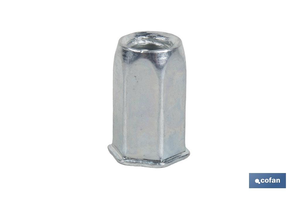 Tuercas Remachables Acero Cabeza Reducida Hexagonal - Cofan