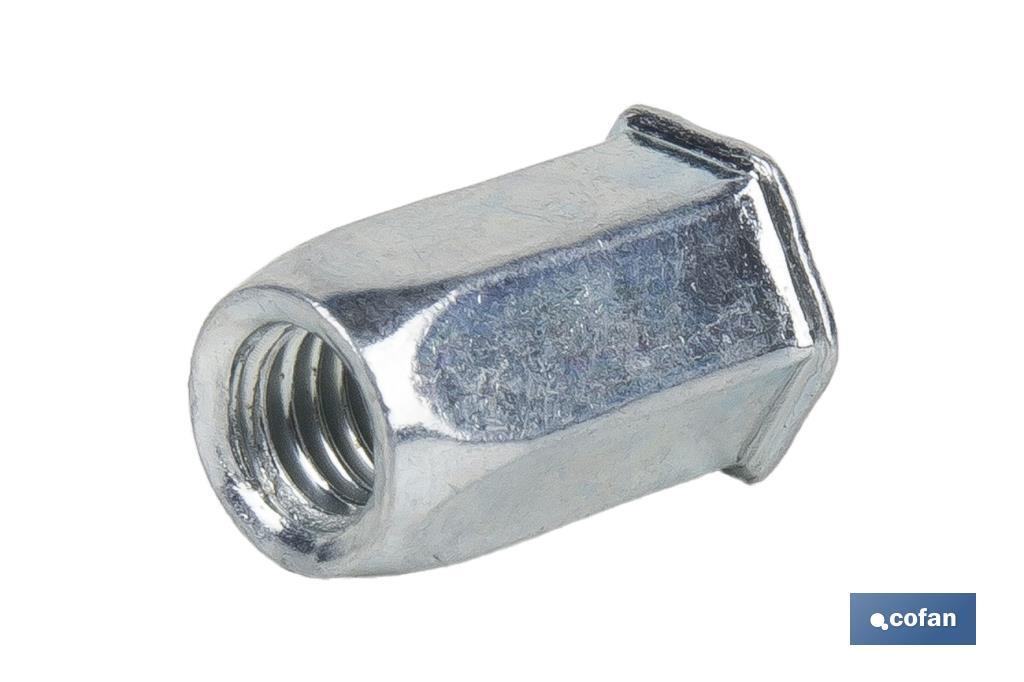 Tuercas Remachables Acero Cabeza Reducida Hexagonal - Cofan
