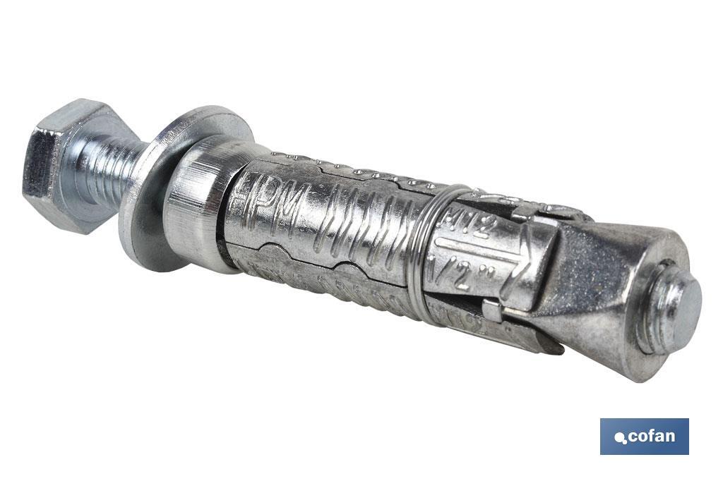 Anclaje de zamak HPM con tornillo de acero en calidad 8,8  | Medidas desde Ø 6 hasta 12 mm | Longitud desde 50 hasta 100 mm - Cofan