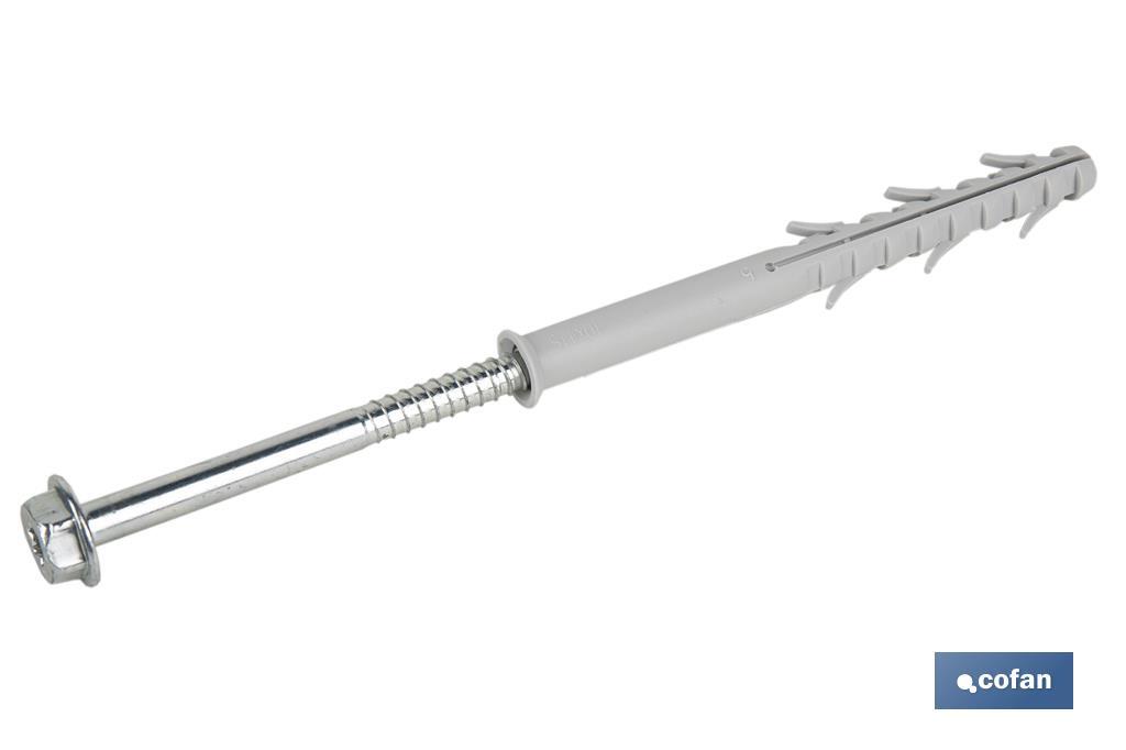 Cheville longue à frapper avec vis hexagonale | Plusieurs dimensions - Cofan