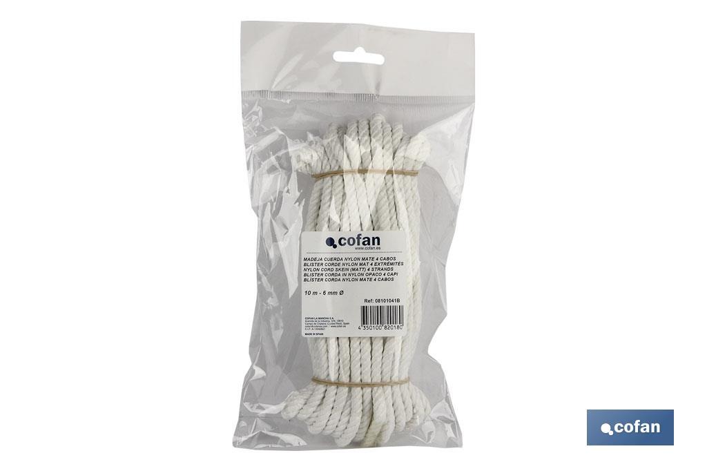 Madeja de cuerda de nylon mate | Con 3 o 4 cabos - Cofan