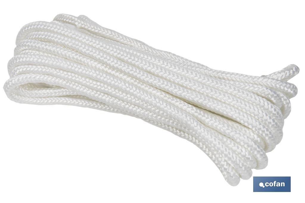 Reinforced washing line rope for wall-mounted clotheslines | Polyester | Clothesline rope available in different lengths | White - Cofan