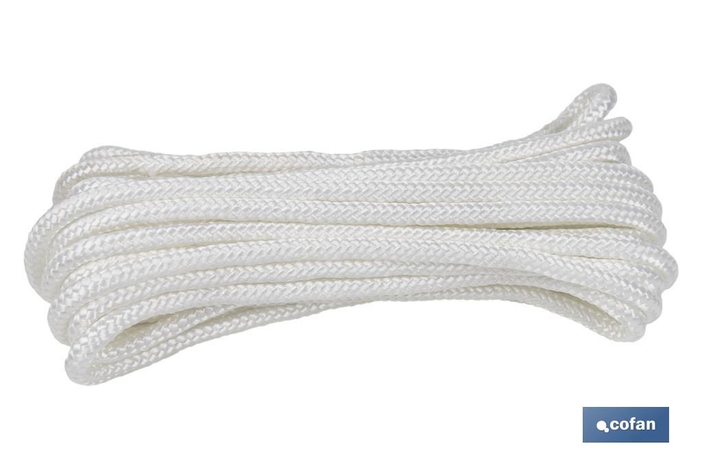 Cordón reforzado para tendederos de pared | Fabricado en poliéster | Madejas con diferentes medidas | Color: Blanco - Cofan