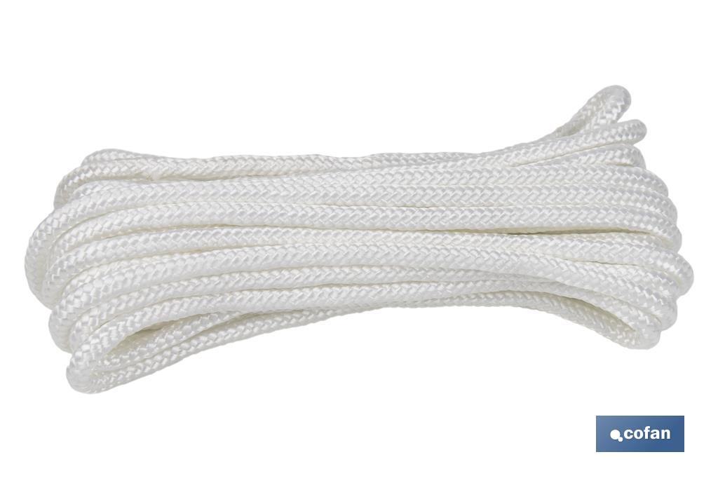 Reinforced washing line rope for wall-mounted clotheslines | Polyester | Clothesline rope available in different lengths | White - Cofan
