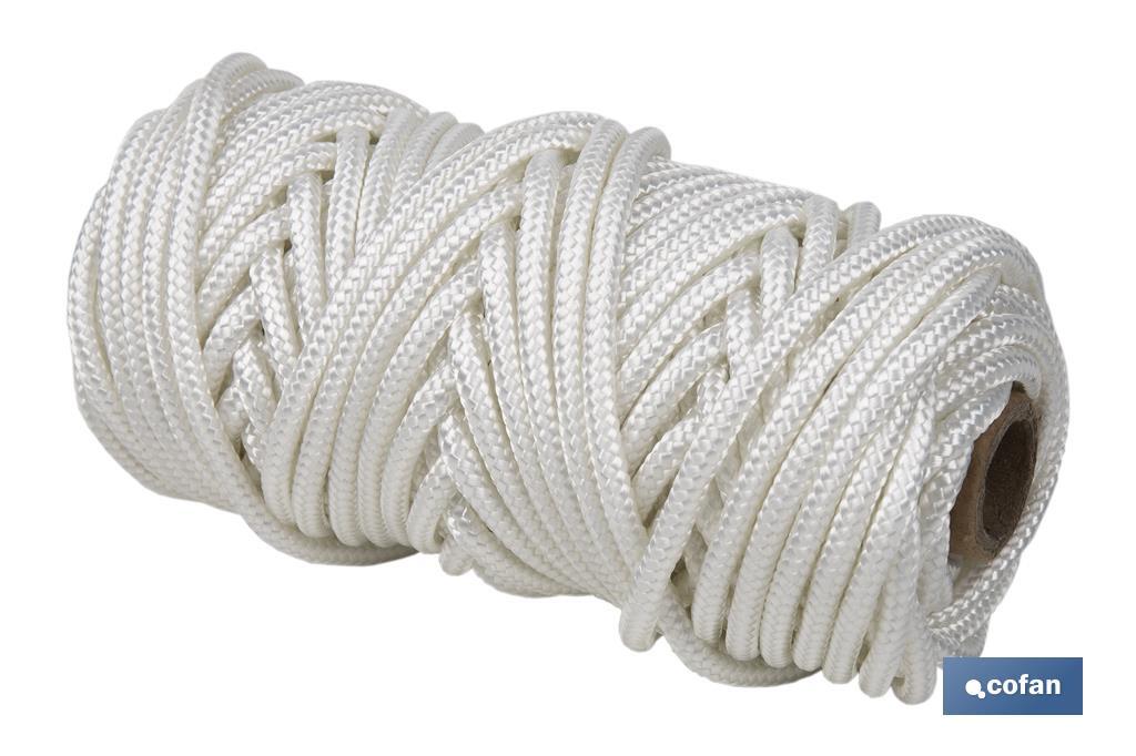 Reinforced washing line rope for wall-mounted clotheslines | Polyester | Clothesline rope available in different lengths | White - Cofan