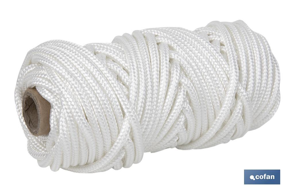 Reinforced washing line rope for wall-mounted clotheslines | Polyester | Clothesline rope available in different lengths | White - Cofan