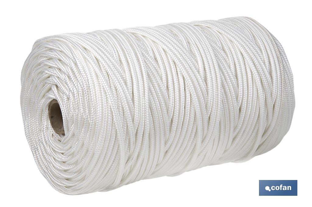 Reinforced washing line rope for wall-mounted clotheslines | Polyester | Clothesline rope available in different lengths | White - Cofan