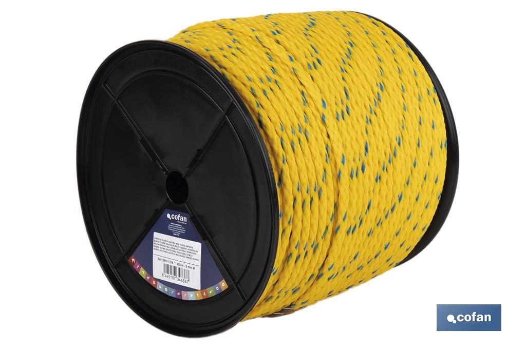 Synthetic Braided Marine Rope, Yellow/Blue, Different sizes