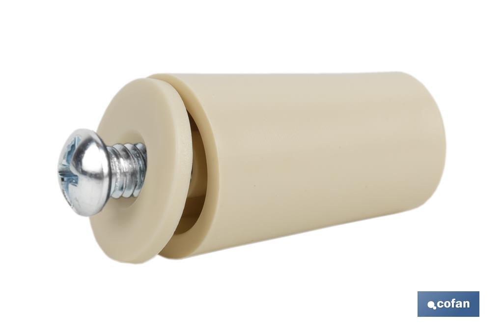 Tope para persianas en PVC, Medida 40 mm, Incluye tornillo métrica 6, Disponible en varios colores