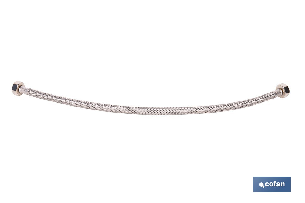 Conexión flexible para sanitarios | Manguera flexible de acero inoxidable | Longitud: 50 cm | Disponible en diferentes conexiones y medidas - Cofan