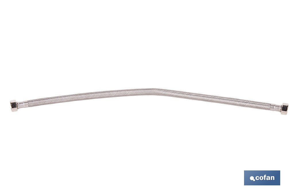 Conexión flexible para sanitarios | Manguera flexible de acero inoxidable | Longitud: 50 cm | Disponible en diferentes conexiones y medidas - Cofan