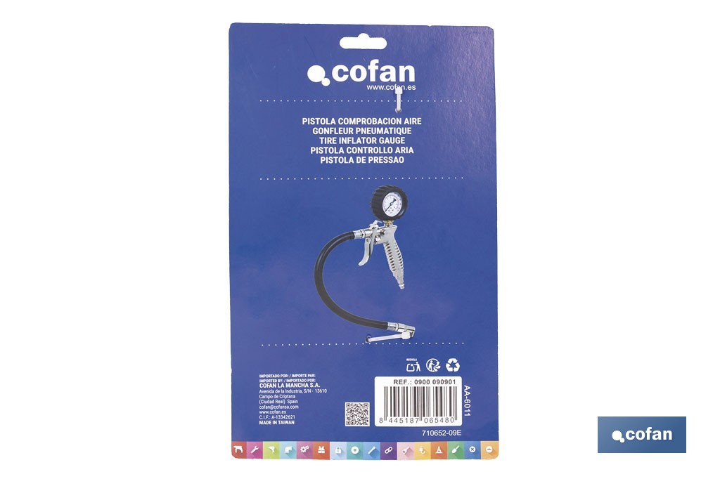 Tire inflator gauge 1-12 bar - Cofan