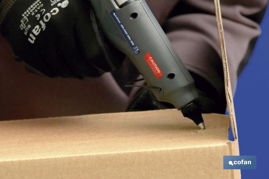 Pistola de cola termofusible Ø 12mm | Pistola de silicona caliente | Sistema de temperatura constante a 165° - Cofan