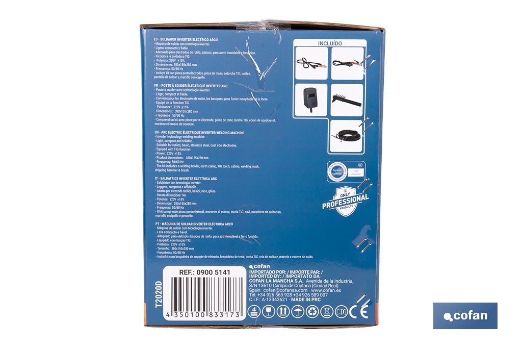 Soldador inverter eléctrico MMA 160 A/ TIG 200 A - Cofan