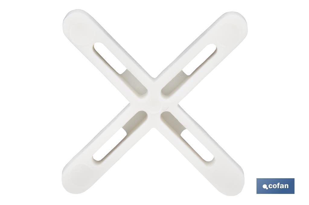 Highly resistant cross-shaped tile spacers for tiling projects | Available in different sizes and packaging - Cofan