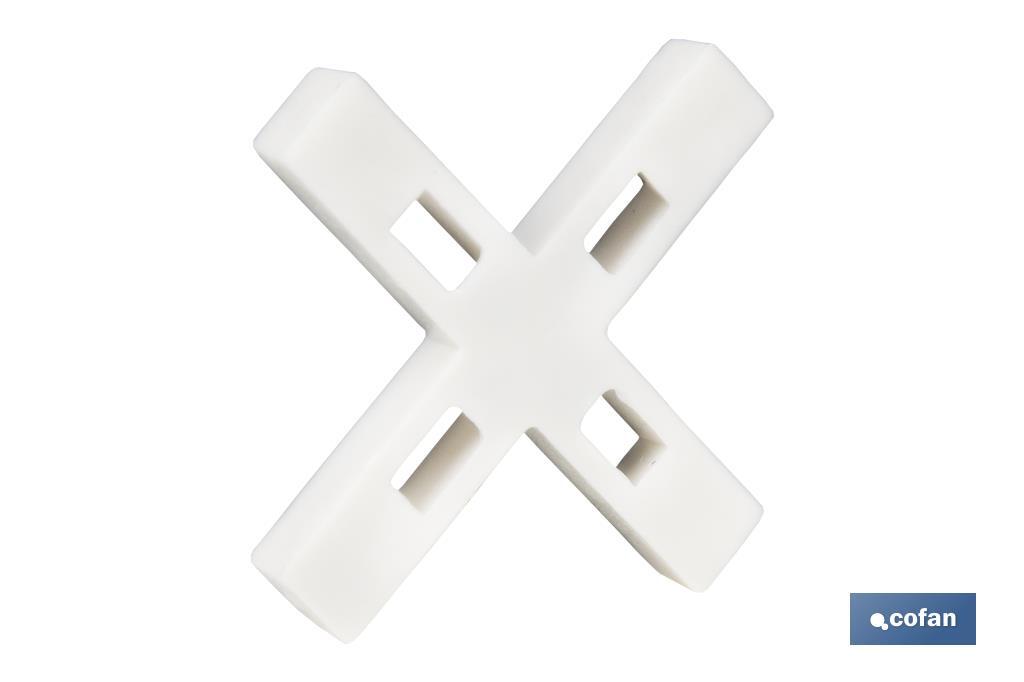 Highly resistant cross-shaped tile spacers for tiling projects | Available in different sizes and packaging - Cofan