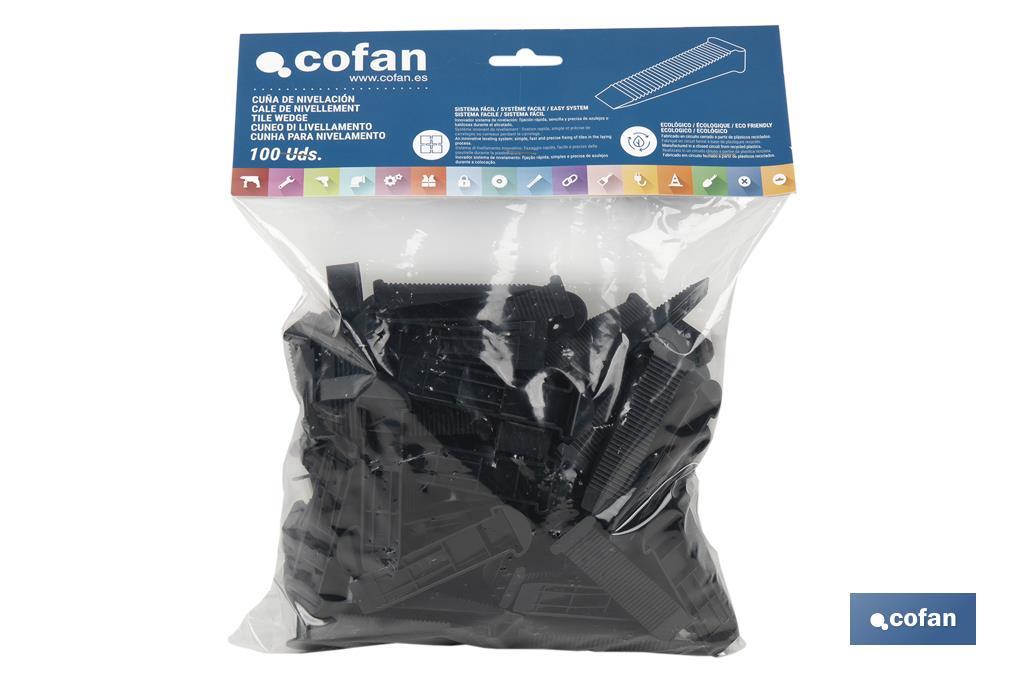 Reusable tile levelling wedges for a perfectly levelled surface | Dimensions: 80 x 17 x 14mm - Cofan