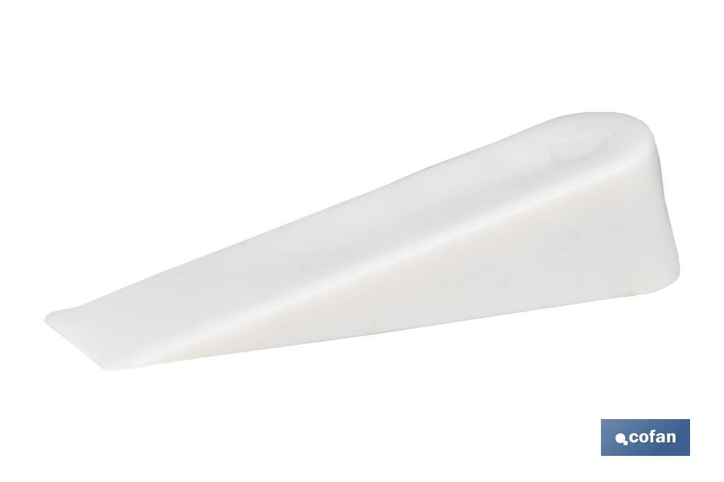 Small tile wedges for professional tiling projects | Pack of 250 white pieces | Size: 5mm - Cofan