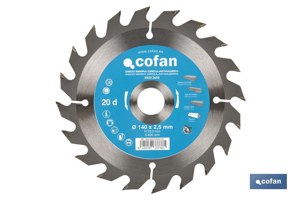 Circular saw blade | Suitable for cutting wood | Available in different teeth | Available in wide range of sizes - Cofan