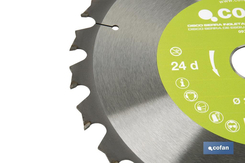 Mitre saw blade | Suitable for cutting wood and metal | Available in different teeth: 24, 28 and 32 | Available in different sizes - Cofan