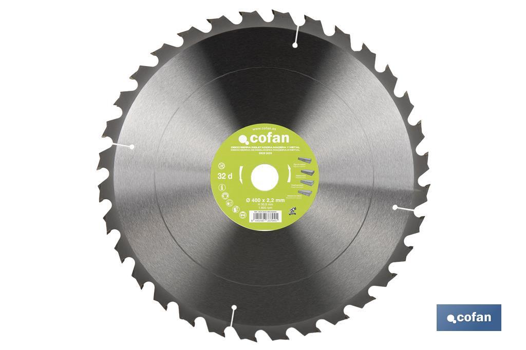 Mitre saw blade | Suitable for cutting wood and metal | Available in different teeth: 24, 28 and 32 | Available in different sizes - Cofan