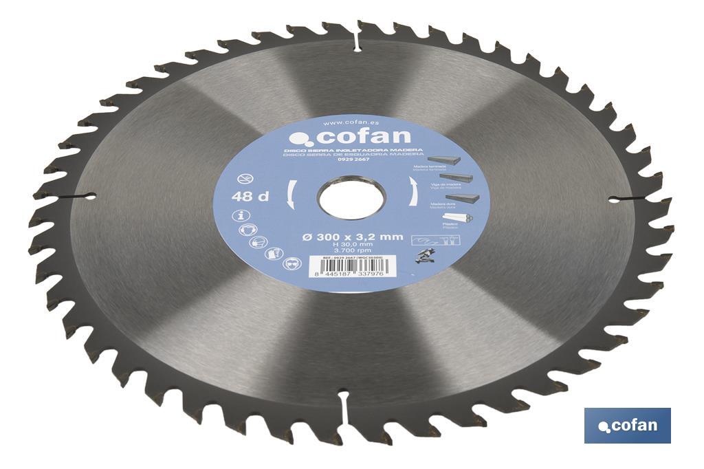 Lame de scie à onglet | Disque de coupe pour bois | Différents nombres de dents | Différentes dimensions - Cofan