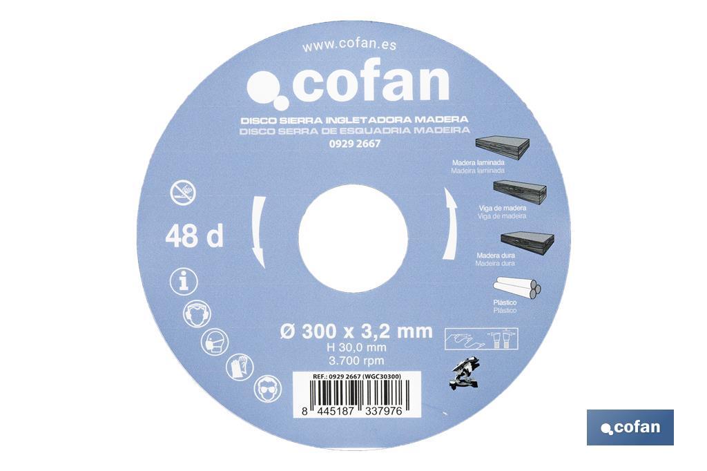 Mitre saw blade | Suitable for cutting wood | Available in different teeth | Available in different sizes - Cofan