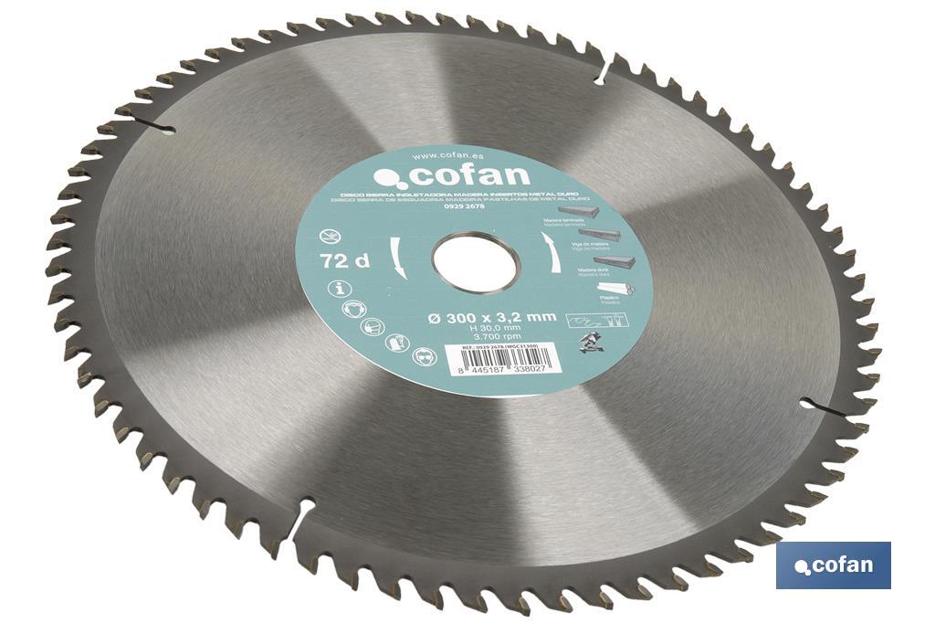 Mitre saw blade | Wood cutting disc with tips | Hard metal tipped saw blade | Available with different number of teeth and in various sizes - Cofan