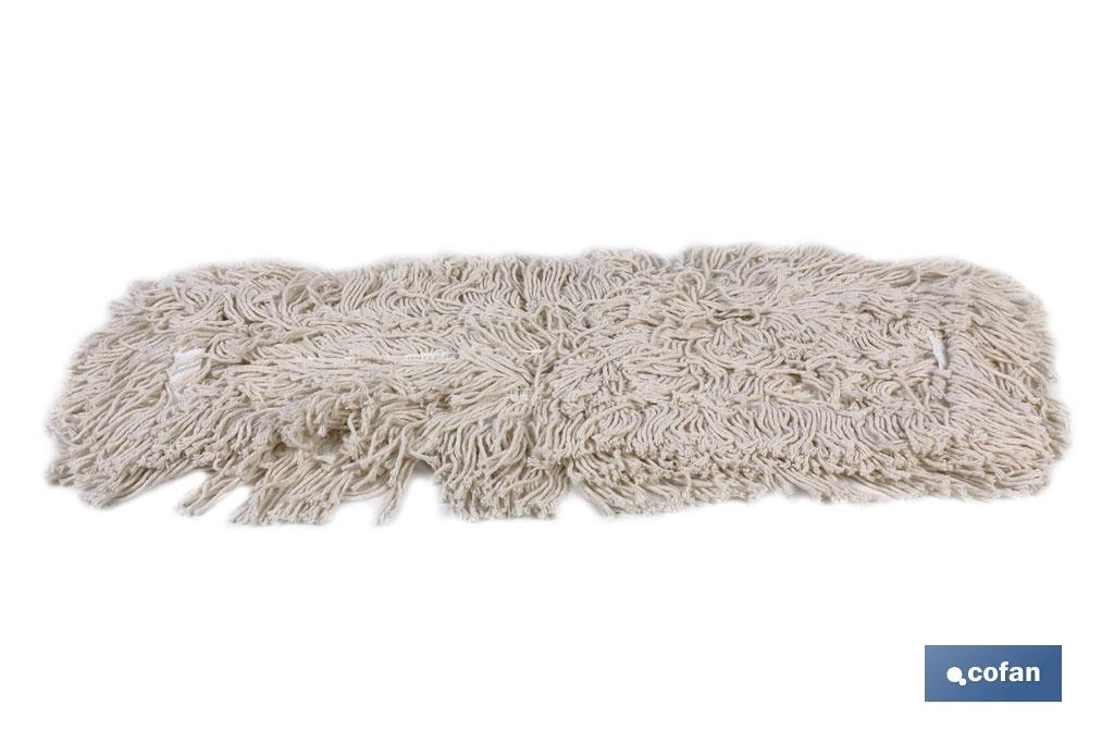 Replacements of Industrial flat cotton dust mops | Adaptable to head frame with metal couplings | Ideal for floor cleaning - Cofan