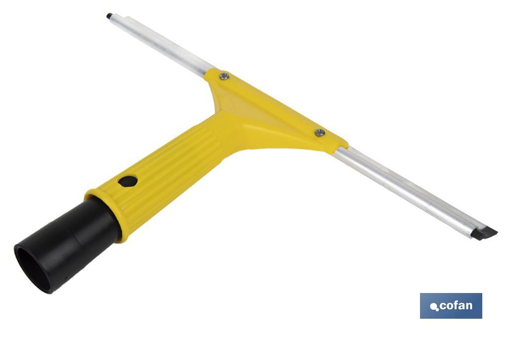 Limpiacristales de Metal con Adaptador de 20 cm de Ancho | Compatible con Palos para hacer la labor más cómoda - Cofan