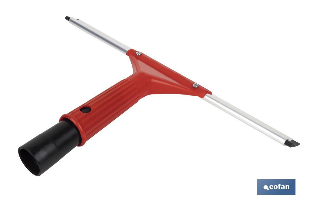 Limpiacristales de Metal con Adaptador de 20 cm de Ancho | Compatible con Palos para hacer la labor más cómoda - Cofan