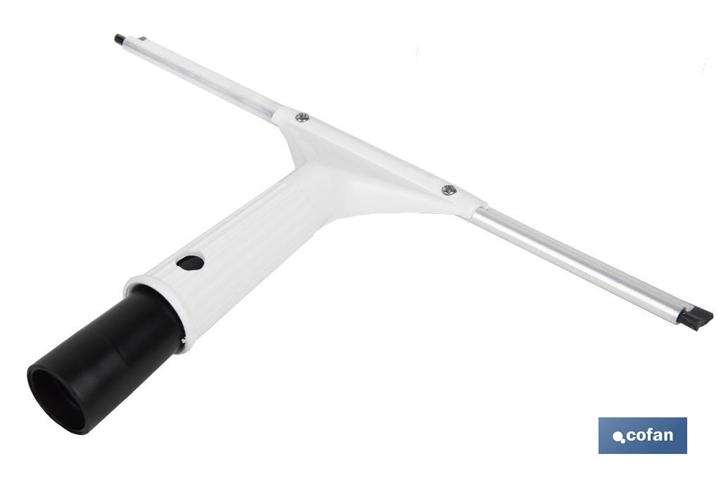 Limpiacristales de Metal con Adaptador de 20 cm de Ancho | Compatible con Palos para hacer la labor más cómoda - Cofan
