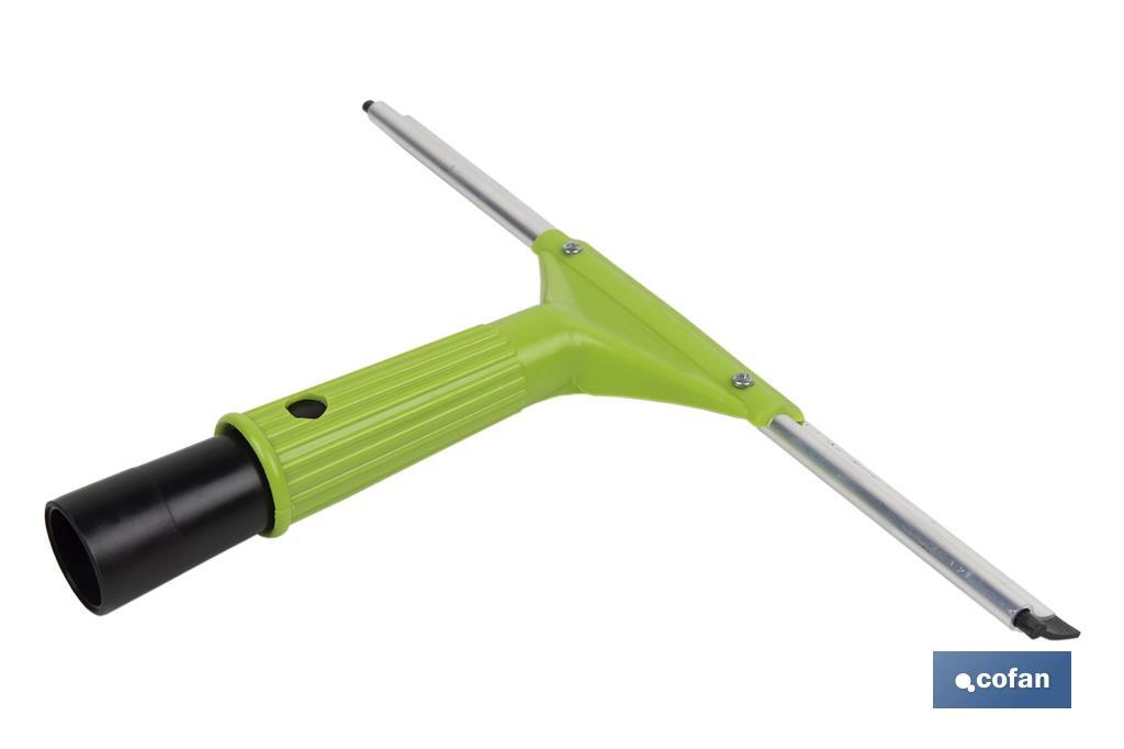 Limpiacristales de Metal con Adaptador de 20 cm de Ancho | Compatible con Palos para hacer la labor más cómoda - Cofan