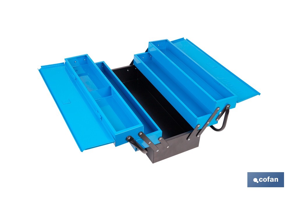 Cajas de herramientas metálica con 5 compartimentos - Cofan