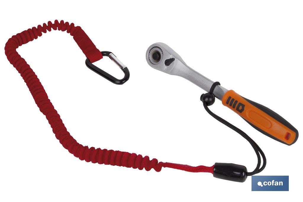 1.5m safety tool lanyard | With 2 carabiners | Automatic closure and lock knot - Cofan