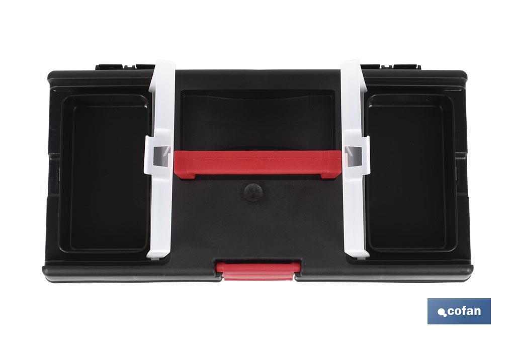 Caja de herramientas de plástico 12" | Modelo semi profesional | Con una bandeja superior y un habitáculo inferior - Cofan