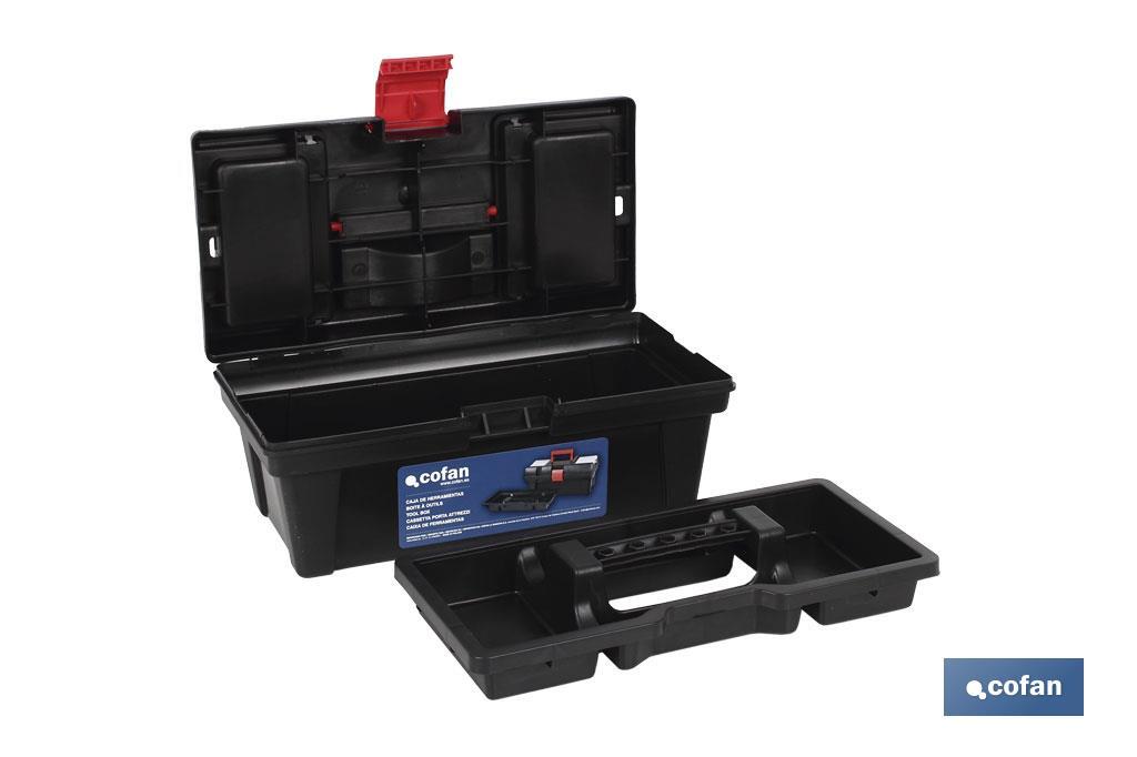 Caja de herramientas de plástico 12" | Modelo semi profesional | Con una bandeja superior y un habitáculo inferior - Cofan