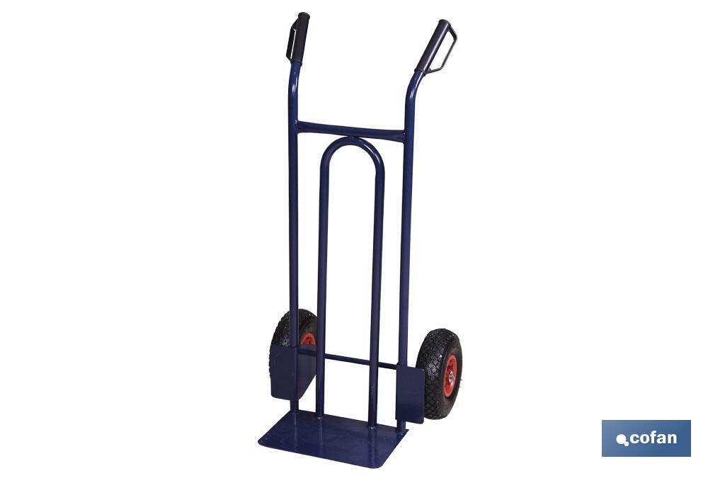 Sack truck with fixed noseplate and tyres | With pneumatic tyres | Size: 1,100 x 520 x 480mm - Cofan