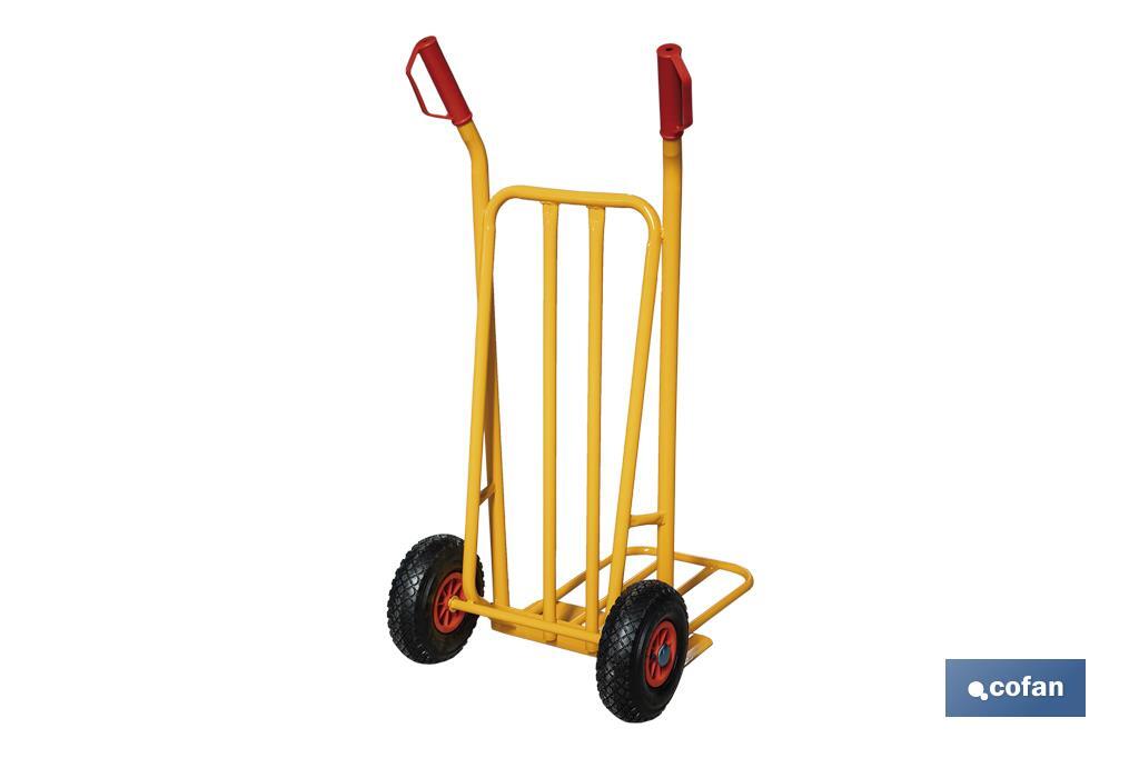 Chariot d'entrepôt pliable avec pelle large | Capacité de charge : 300 kg | Poids : 12 kg | Dimensions : 1160 x 510 x 780 mm - Cofan