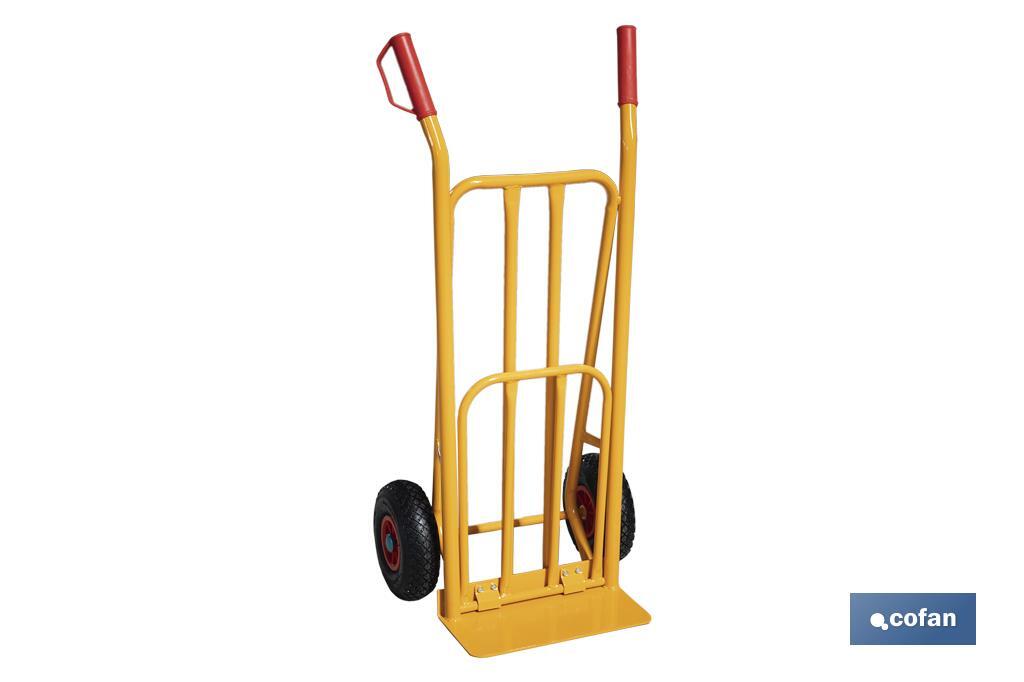 Folding sack truck with large toe plate | Load capacity: 300kg | Weight: 12kg | Size: 1,160 x 510 x 780mm - Cofan