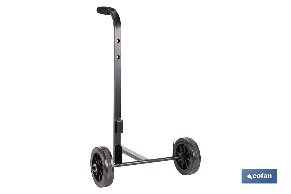 Carretilla portabidones con ruedas de caucho y mango acolchado | Ideal para talleres e industria | Adecuada para bidones de 30 litros - Cofan
