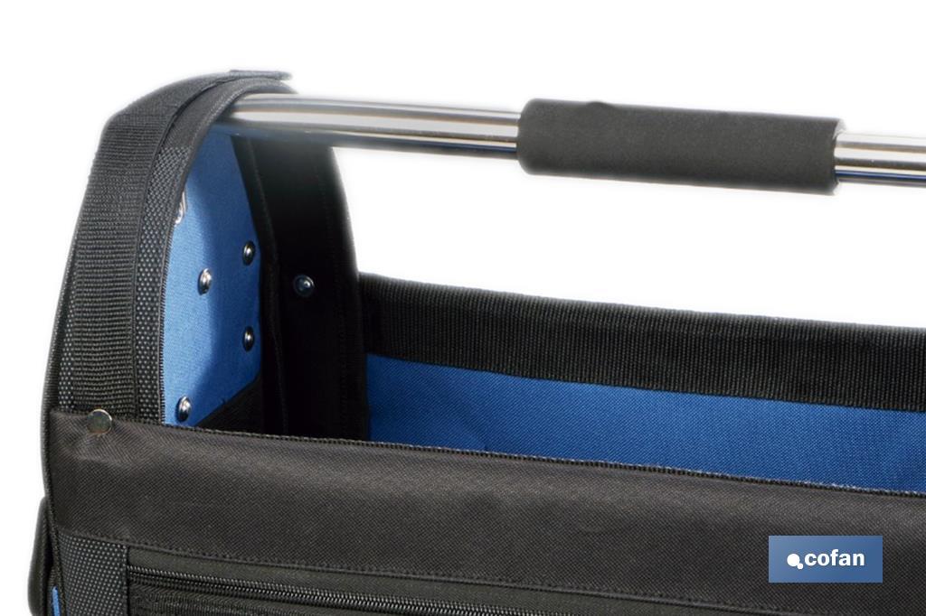 Open tote tool bag with external and internal pockets | Maximum load capacity of 20kg - Cofan