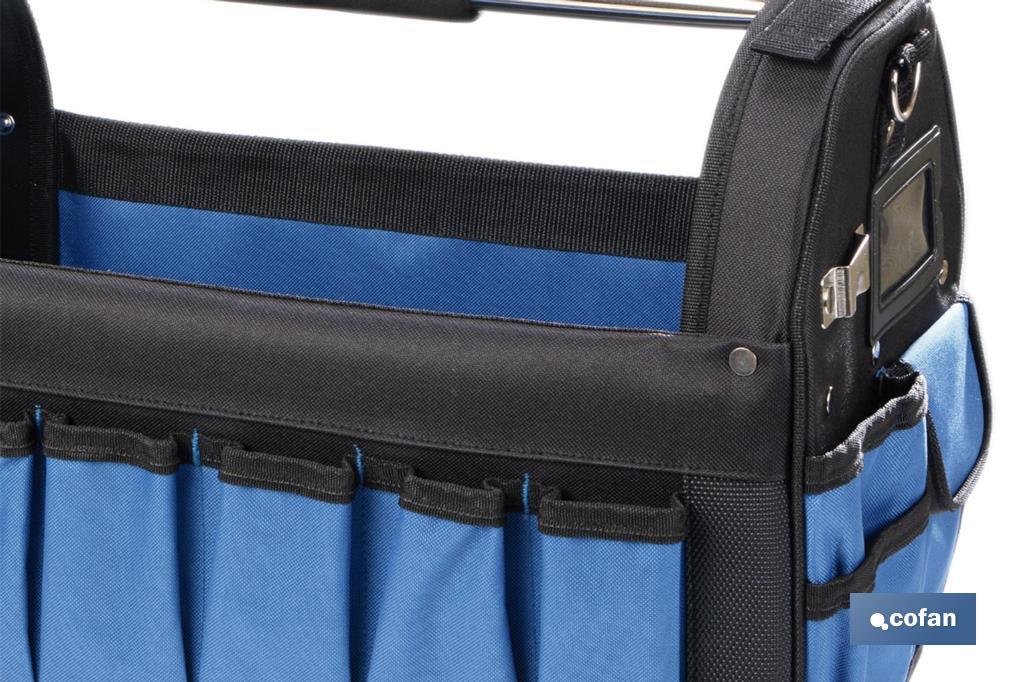 Open tote tool bag with external and internal pockets | Maximum load capacity of 20kg - Cofan