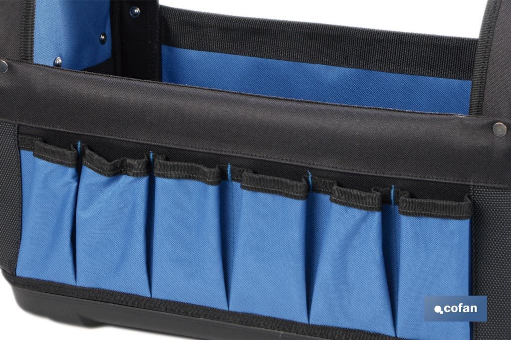 Open tote tool bag with external and internal pockets | Maximum load capacity of 20kg - Cofan