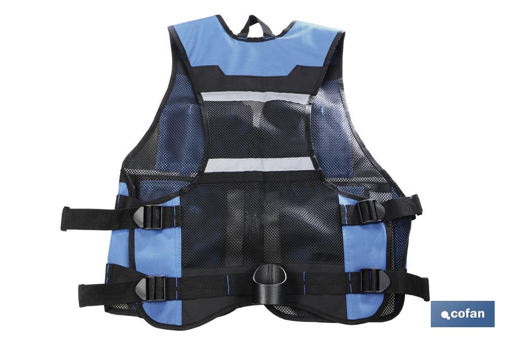 Multi pocket adjustable tool vest with reflective strips - Cofan