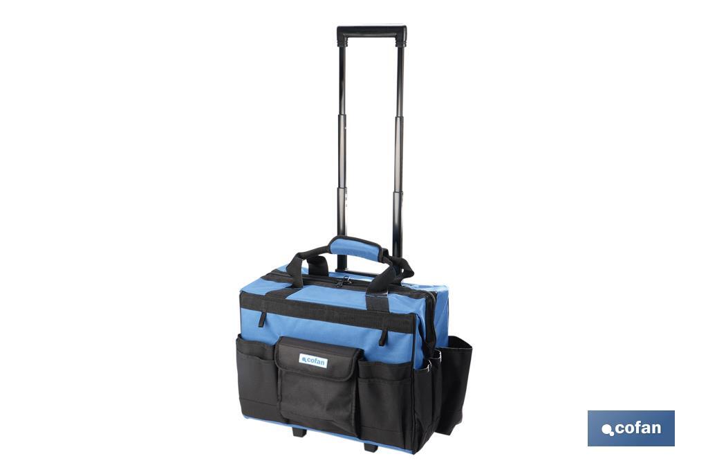 Trolley porte-outils avec de multiples poches et des roues résistantes | Dimensions : 45 x 24 x 42 cm - Cofan