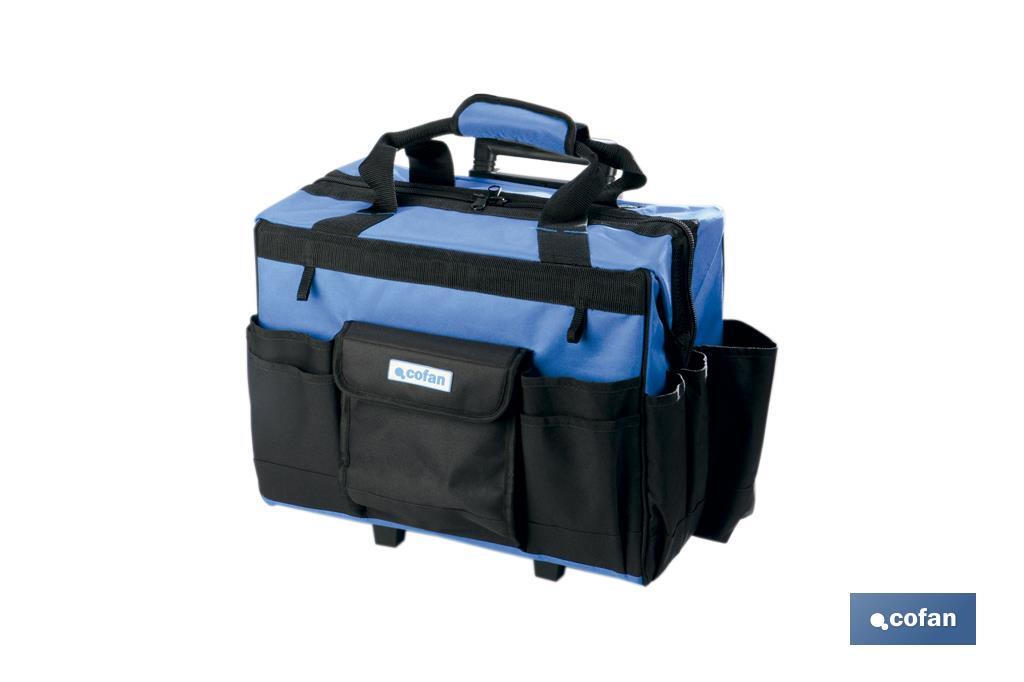 Trolley portaherramientas con múltiples bolsillos y ruedas resistentes | Medidas: 45 x 24 x 42 cm - Cofan