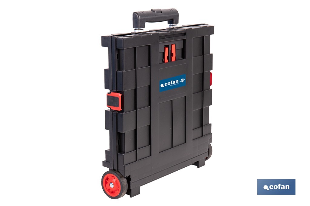Trolley plegable con asa telescópica | Material: PP | Mango ergonómico | Carga máxima: 25 kg | Compacto y fácil de montar - Cofan