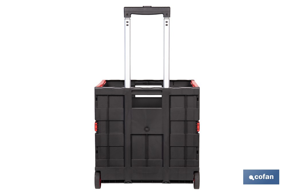 Trolley plegable con asa telescópica | Material: PP | Mango ergonómico | Carga máxima: 25 kg | Compacto y fácil de montar - Cofan